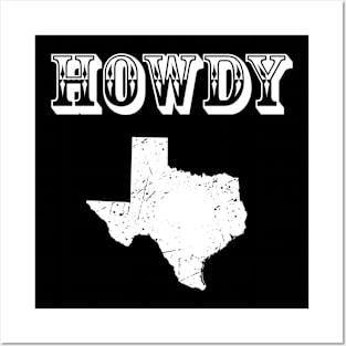 Howdy Texas Map Posters and Art